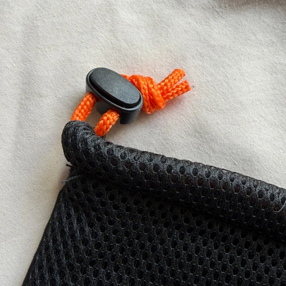 Stihl Black Mesh Drawstring Storage Bag Utility Accessory Pouch Orange Logo Tool